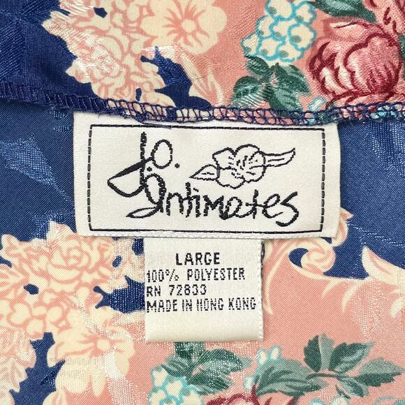 Vintage J.O. Intimates Blue Chiffon/Satin Floral Lingerie Slip - Picture 9 of 9